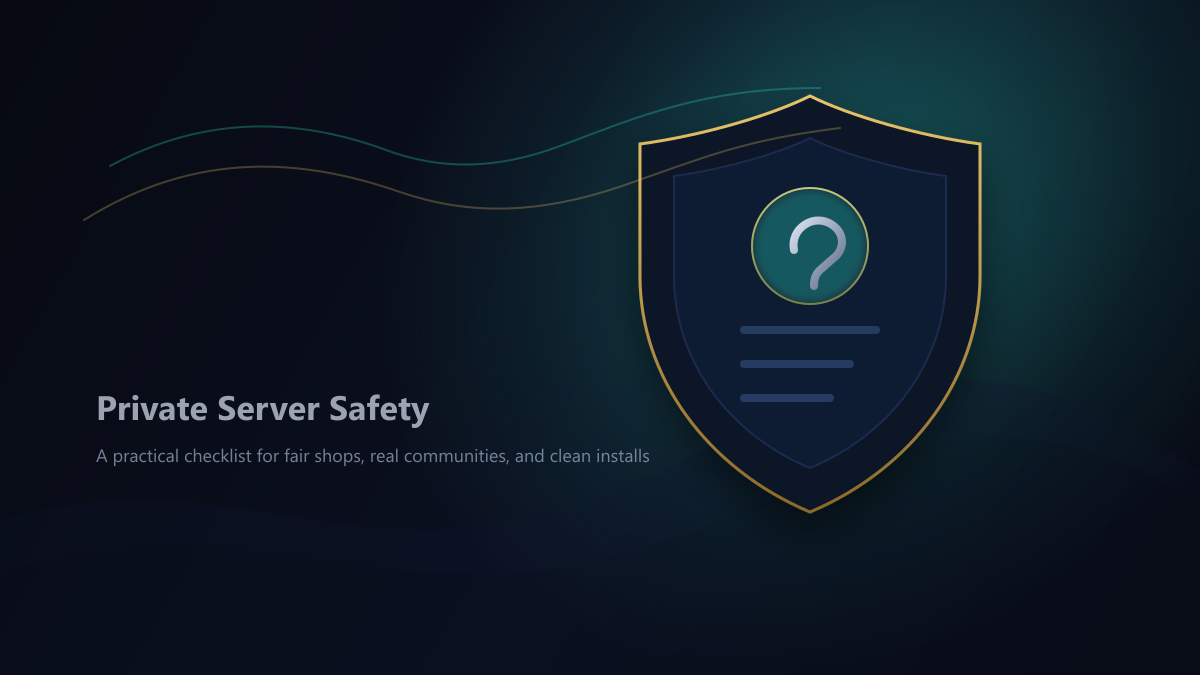 Shield and checklist illustration for Metin2 private server safety