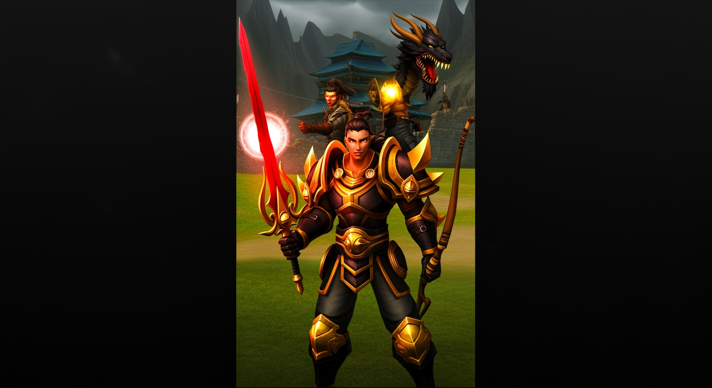 Metin2 guild composition with warrior, shaman, sura, and ninja ready for guild war